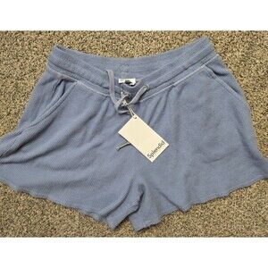 NWT Splendid Collection Waffle Knit Shorts Size XS Blue Pockets Drawstring
